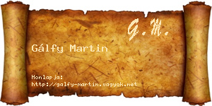 Gálfy Martin névjegykártya